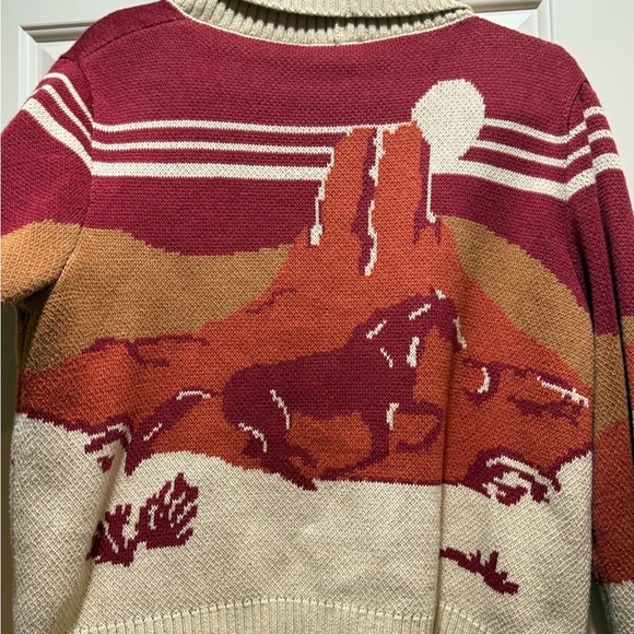 Pendleton Red and Cream Shawl Collar Cardigan - Picture 5 of 5